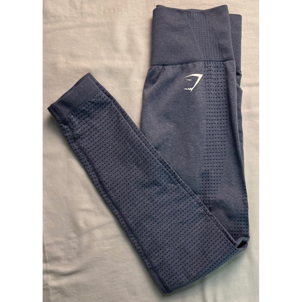 Gymshark Vital Seamless 2.0 Leggings Blue Marl XS GLLG5336-TBM High Waist